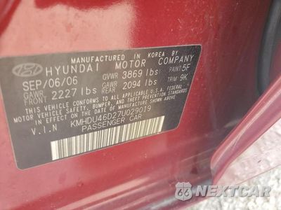 Zdjęcie 12 z 12 samochodu: 2007 HYUNDAI ELANTRA GLS VIN:KMHDU46D27U029019 - miniatura
