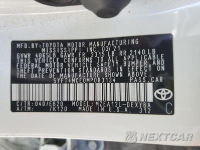 Zdjęcie 13 z 13 samochodu: 2021 TOYOTA COROLLA XSE VIN:5YFT4MCE0MP083134 - miniatura