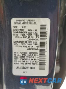 Zdjęcie 12 z 12 samochodu: 1997 NISSAN PATHFINDER LE VIN:JN8AR05Y2VW184066 - miniatura