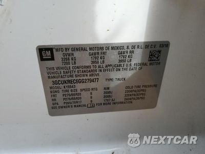 Zdjęcie 12 z 12 samochodu: 2016 CHEVROLET SILVERADO K1500 LT VIN:3GCUKREC6GG279477 - miniatura