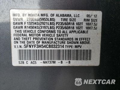 Zdjęcie 14 z 14 samochodu: 2012 HONDA PILOT EXL VIN:5FNYF3H54CB032314 - miniatura
