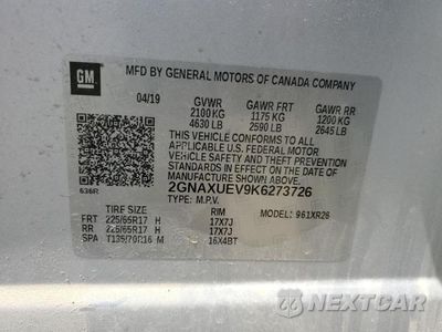 Zdjęcie 13 z 13 samochodu: 2019 CHEVROLET EQUINOX LT VIN:2GNAXUEV9K6273726 - miniatura