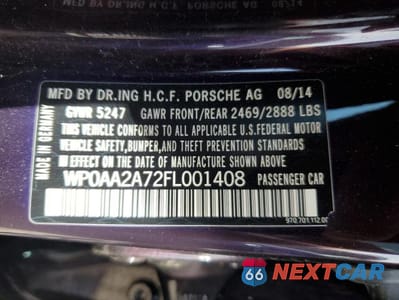 Zdjęcie 12 z 12 samochodu: 2015 PORSCHE PANAMERA 2 VIN:WP0AA2A72FL001408 - miniatura