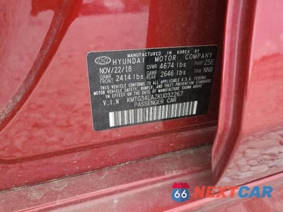Zdjęcie 12 z 12 samochodu: 2019 GENESIS G70 ELITE VIN:KMTG34LA2KU032267 - miniatura
