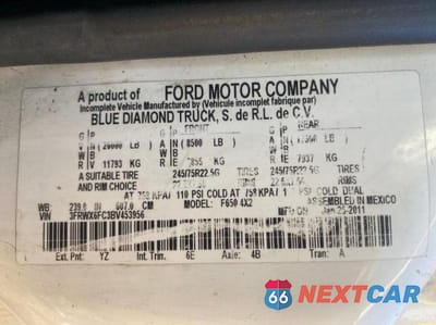 Zdjęcie 10 z 10 samochodu: 2011 FORD F650 SUPER DUTY VIN:3FRWX6FC3BV453956 - miniatura