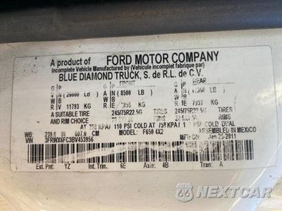 Zdjęcie 10 z 10 samochodu: 2011 FORD F650 SUPER DUTY VIN:3FRWX6FC3BV453956 - miniatura