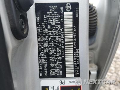 Zdjęcie 12 z 12 samochodu: 2012 TOYOTA CAMRY BASE VIN:4T4BF1FK1CR200275 - miniatura