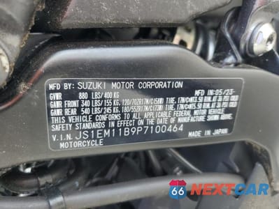 Zdjęcie 9 z 9 samochodu: 2023 SUZUKI GSX800 R VIN:JS1EM11B9P7100464 - miniatura