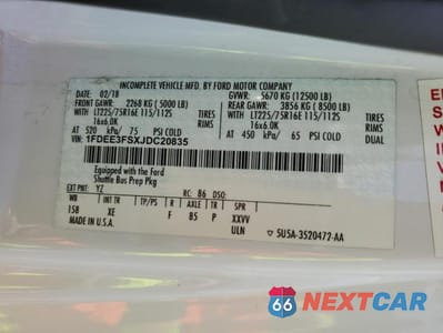 Zdjęcie 12 z 12 samochodu: 2018 FORD ECONOLINE E350 SUPER DUTY CUTAWAY VAN VIN:1FDEE3FSXJDC20835 - miniatura