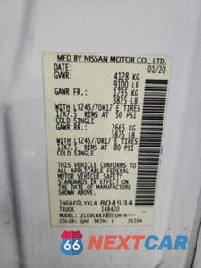 Zdjęcie 13 z 13 samochodu: 2020 NISSAN NV 2500 S VIN:1N6BF0LYXLN804934 - miniatura