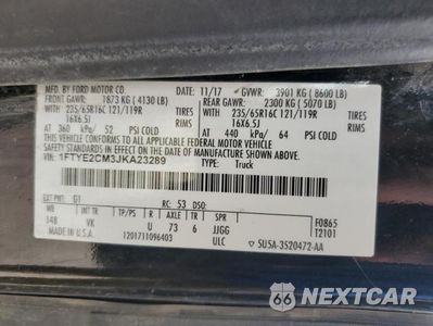 Zdjęcie 13 z 13 samochodu: 2018 FORD TRANSIT T-150 VIN:1FTYE2CM3JKA23289 - miniatura