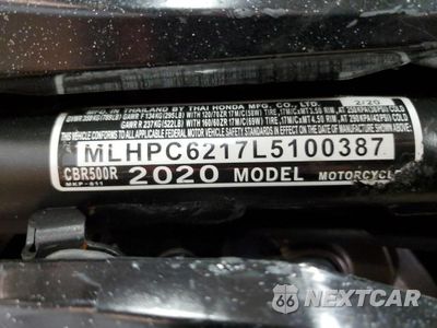 Zdjęcie 9 z 9 samochodu: 2020 HONDA CBR500 R VIN:MLHPC6217L5100387 - miniatura
