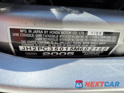 Zdjęcie 9 z 9 samochodu: 2005 HONDA CBR600 F4 VIN:JH2PC35015M602168 - miniatura