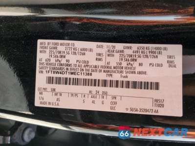 Zdjęcie 10 z 10 samochodu: 2021 FORD F450 SUPER DUTY VIN:1FT8W4DT1MEC11388 - miniatura