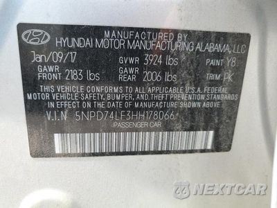 Zdjęcie 12 z 12 samochodu: 2017 HYUNDAI ELANTRA SE VIN:5NPD74LF3HH178066 - miniatura