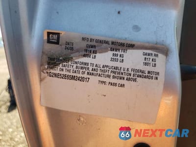 Zdjęcie 13 z 13 samochodu: 2005 PONTIAC GRAND AM SE VIN:1G2NE52E65M242017 - miniatura