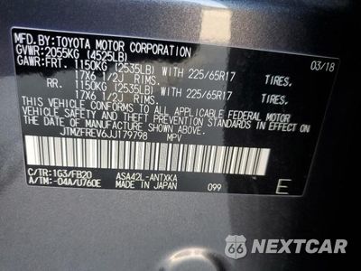 Zdjęcie 12 z 12 samochodu: 2018 TOYOTA RAV4 LE VIN:JTMZFREV6JJ179798 - miniatura