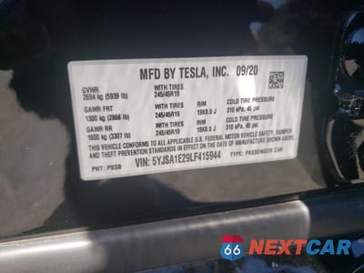 Zdjęcie 12 z 12 samochodu: 2020 TESLA MODEL S VIN:5YJSA1E29LF415944 - miniatura