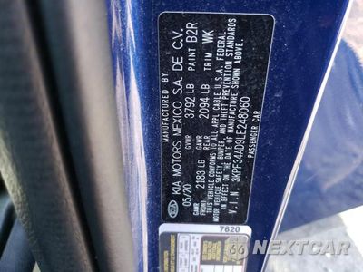 Zdjęcie 12 z 12 samochodu: 2020 KIA FORTE GT LINE VIN:3KPF34AD9LE248060 - miniatura