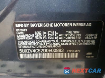 Zdjęcie 13 z 13 samochodu: 2013 BMW X5 XDRIVE35I VIN:5UXZV4C52D0E00883 - miniatura