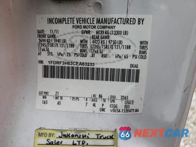 Zdjęcie 13 z 13 samochodu: 2012 FORD F350 SUPER DUTY VIN:1FDRF3H63CEA83233 - miniatura