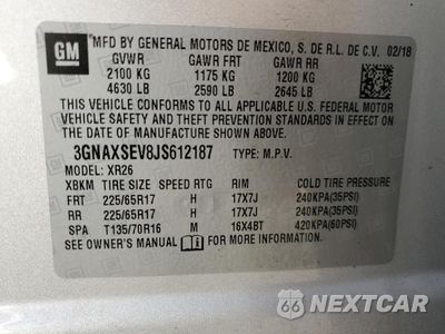 Zdjęcie 12 z 12 samochodu: 2018 CHEVROLET EQUINOX LT VIN:3GNAXSEV8JS612187 - miniatura