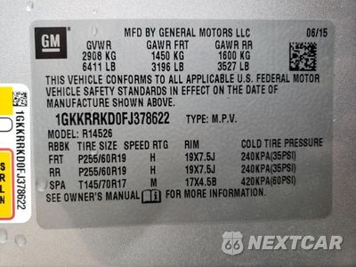 Zdjęcie 13 z 13 samochodu: 2015 GMC ACADIA SLT-1 VIN:1GKKRRKD0FJ378622 - miniatura