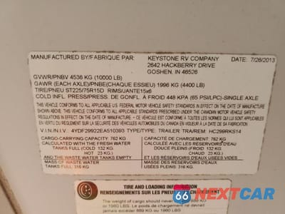 Zdjęcie 10 z 10 samochodu: 2014 KEYSTONE COUGAR VIN:4YDF29922EA510393 - miniatura