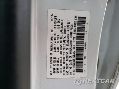 Zdjęcie 12 z 12 samochodu: 2014 HONDA ACCORD LX VIN:1HGCR2F30EA131383 - miniatura