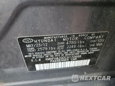 Zdjęcie 12 z 12 samochodu: 2012 HYUNDAI AZERA GLS VIN:KMHFH4JG0CA172688 - miniatura