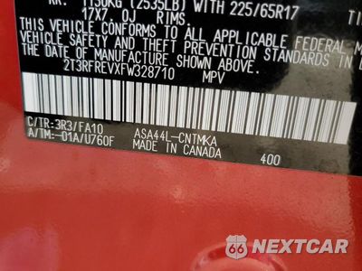 Zdjęcie 12 z 12 samochodu: 2015 TOYOTA RAV4 XLE VIN:2T3RFREVXFW328710 - miniatura