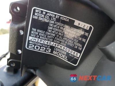 Zdjęcie 10 z 10 samochodu: 2023 HONDA CBR600 RR VIN:JH2PC40J4PK900055 - miniatura