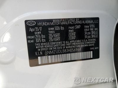 Zdjęcie 12 z 12 samochodu: 2018 HYUNDAI SANTA FE SPORT VIN:5NMZUDLB8JH056964 - miniatura