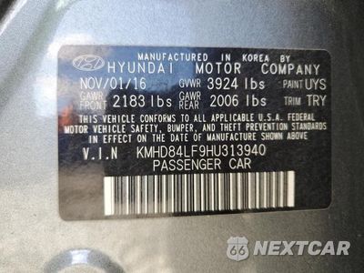 Zdjęcie 12 z 12 samochodu: 2017 HYUNDAI ELANTRA SE VIN:KMHD84LF9HU313940 - miniatura