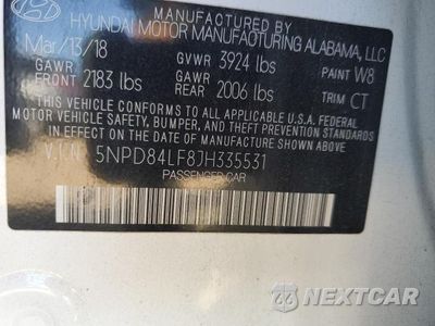 Zdjęcie 12 z 12 samochodu: 2018 HYUNDAI ELANTRA SEL VIN:5NPD84LF8JH335531 - miniatura