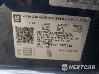 Zdjęcie 12 z 12 samochodu: 2020 CHEVROLET SILVERADO K1500 CUSTOM VIN:3GCPYBEK0LG373018 - miniatura