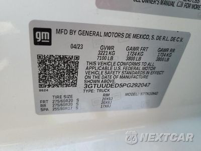 Zdjęcie 12 z 12 samochodu: 2023 GMC SIERRA K1500 SLT VIN:3GTUUDED5PG292047 - miniatura