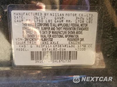 Zdjęcie 12 z 12 samochodu: 2017 NISSAN VERSA S VIN:3N1CN7AP5HL891732 - miniatura