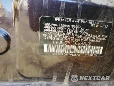 Zdjęcie 13 z 13 samochodu: 2013 SUBARU IMPREZA SPORT PREMIUM VIN:JF1GPAL6XDH200106 - miniatura