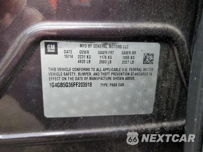 Zdjęcie 12 z 12 samochodu: 2015 BUICK LACROSSE VIN:1G4GB5G36FF203918 - miniatura