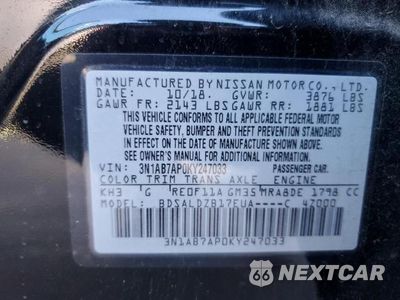 Zdjęcie 13 z 13 samochodu: 2019 NISSAN SENTRA S VIN:3N1AB7AP0KY247033 - miniatura