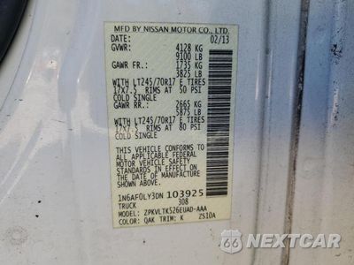 Zdjęcie 12 z 12 samochodu: 2013 NISSAN NV 2500 VIN:1N6AF0LY3DN103925 - miniatura