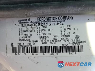 Zdjęcie 12 z 12 samochodu: 2013 FORD F650 SUPER DUTY VIN:3FRNX6FB2DV798112 - miniatura
