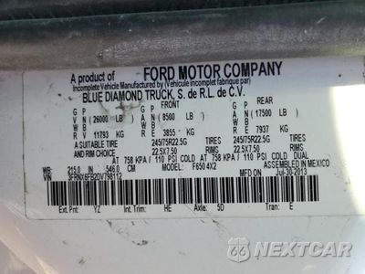 Zdjęcie 12 z 12 samochodu: 2013 FORD F650 SUPER DUTY VIN:3FRNX6FB2DV798112 - miniatura