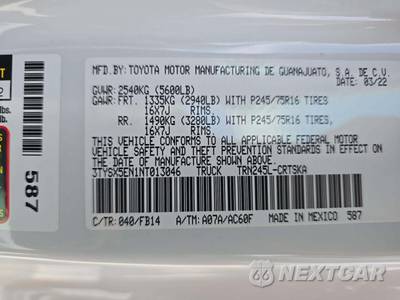 2022 Toyota Tacoma SR Extended Cab Long Bed w/Rear Doors - zdjęcie 2 z 18 - miniatura