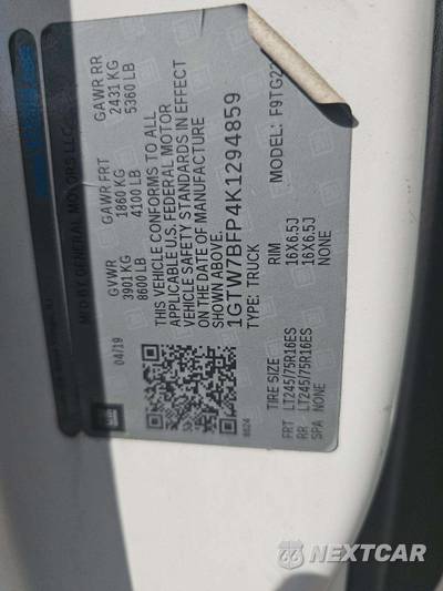 2019 GMC Savana 2500 Cargo Van 1WT 155.0" WB - zdjęcie 5 z 25 - miniatura