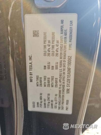 2022 Tesla Model 3 Standard Range - zdjęcie 2 z 25 - miniatura