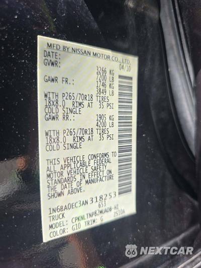 2010 Nissan TITAN SE Crew Cab Short Bed - zdjęcie 5 z 25 - miniatura