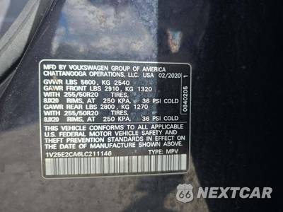 2020 Volkswagen Atlas Cross Sport V6 SE w/Technology - zdjęcie 5 z 24 - miniatura