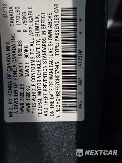 2012 Honda Civic Sedan LX - zdjęcie 5 z 27 - miniatura